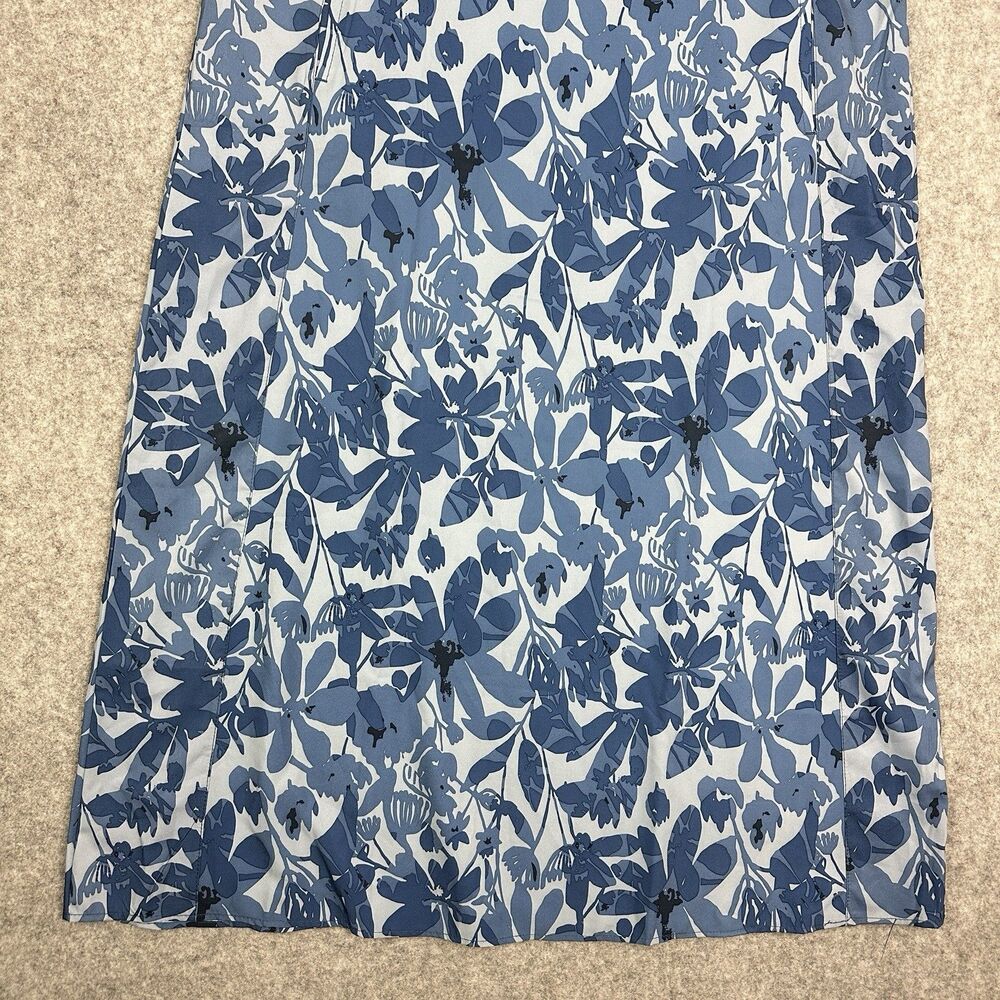 RipSkirt Hawaii Sun Dress Maxi Long Womens L Blue Floral Beach Resort Pockets - Picture 4 of 16